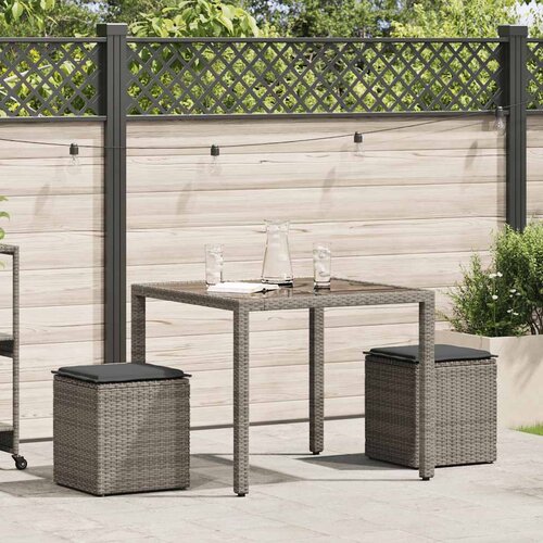 Maison Chic Vrtni stolčki - Vrtni stoli z blazinami 2 kosa Siva 40x40x43 cm poli ratan JS1100, (21877189) Cene