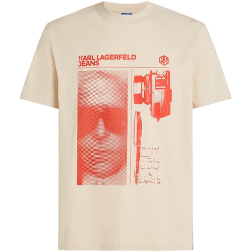 Karl Lagerfeld jeans Majica bež / oranžno rdeča Slike