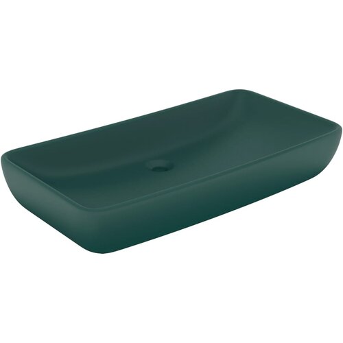  Luksuzni pravokutni umivaonik mat zeleni 71 x 38 cm keramički Slike