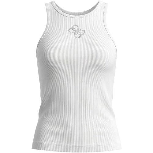 Guess Majice brez rokavov SL ROUND NK GUENDALINA TOP W6RP39 KD092 Bela Slike