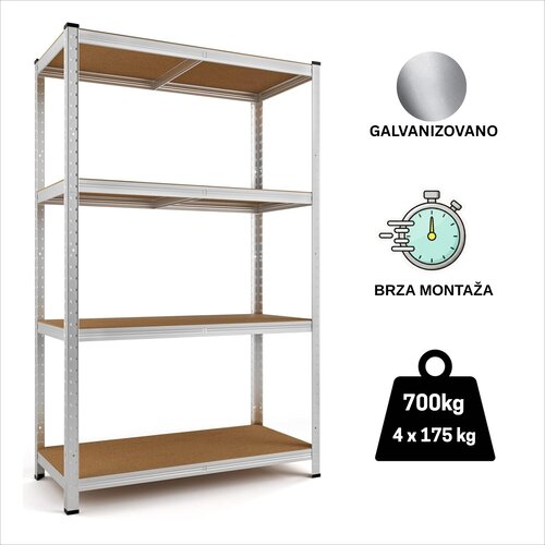 Epro Metalna montažna polica Standard, 150x70x30 cm, 875kg, (4x175kg) Slike