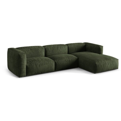 Micadoni Zelena kotna sedežna garnitura iz tkanine boucl&amp;eacute; (desni kot) Martina &amp;ndash; Home Slike