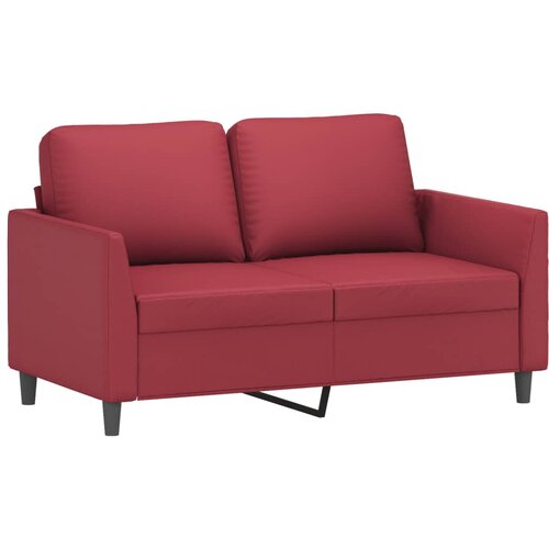  3-dijelni set sofa s jastucima boja vina od umjetne kože Slike