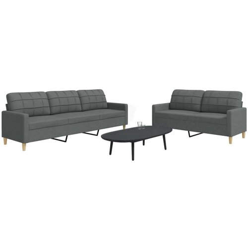  2-dijelni set sofa tamnosivi od tkanine Cene