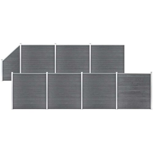 vidaXL set WPC ograda 7 kvadratnih + 1 kosa 1311 x 186 cm sivi Cijene