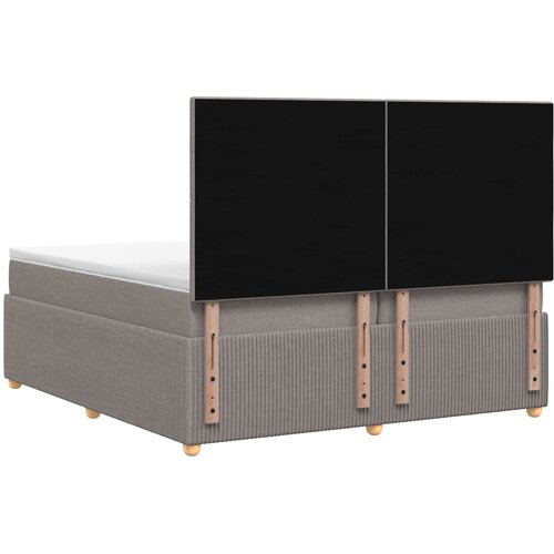  Boxspring krevet s madracem Sivosmeđa 200 x 200 cm Tkanina Slike