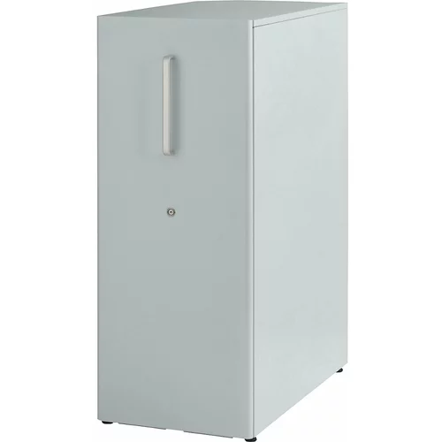 BISLEY Večnamenski predalnik Tower™ 3, z vrhnjo ploščo, postavitev na desno, 2 polici, srebrne barve