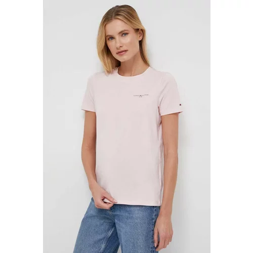 Tommy Hilfiger Kratka majica ženski, roza barva