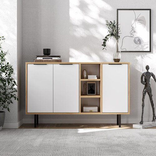 Hanah home Viyana - Sapphire Oak, White Sapphire OakWhite Console Cene