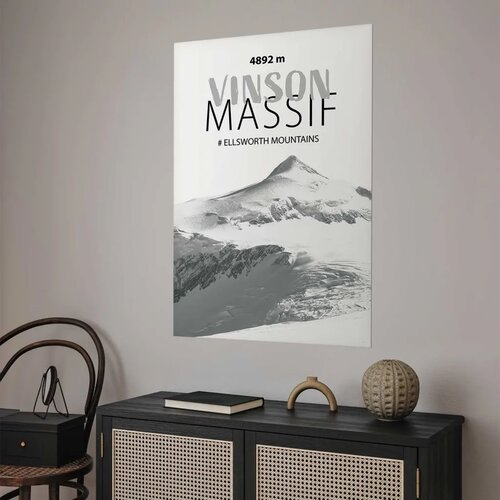  Plakat - The majestic Vinson Massif mountain peak crown of mountains mountain landscape 21x30 Bez okvira Slike