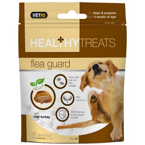 Healthy Mark+Chappell Treats Flea Guard poslastice za odbijanje buva i krpelja za odrasle pse i štence 70 g Slike