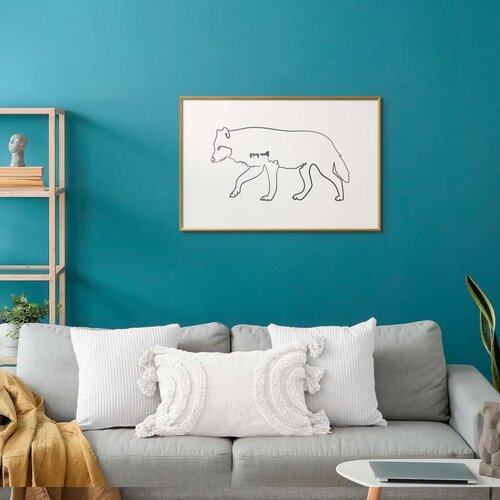  Plakat - Wolf 30x21 Zlatni okvir Cene