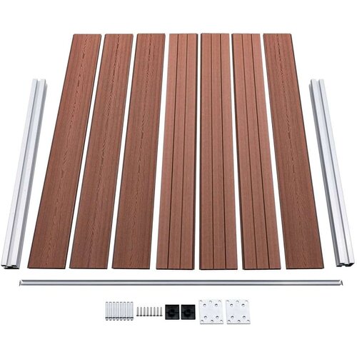 VidaXL set panela za ogradu WPC 526 x 146 cm smeđi Slike