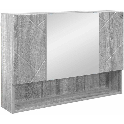 vidaXL Kopalni&scaron;ka ogledalna omara z vrati Siva sonoma 80 x 17 x 55 cm, (5000112552) Cene
