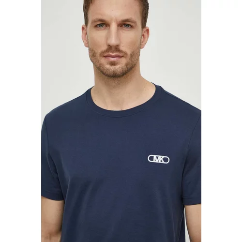 Michael Kors Bombažna kratka majica moški, mornarsko modra barva
