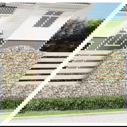 vidaXL Obokane gabion kosare 11 kosa 200x30x180/200cm pocink Cene