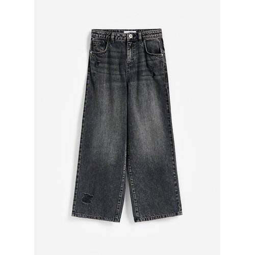 Reserved Wide leg traperice - siva Cene