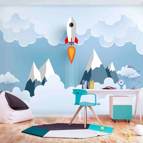  Samoljepljiva foto tapeta - Rocket in the Clouds 98x70 Slike