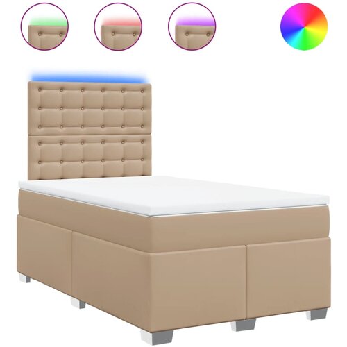 vidaXL Box spring postelja z vzmetnico kapučino 120x200cm umetno usnje, (21308260) Cene