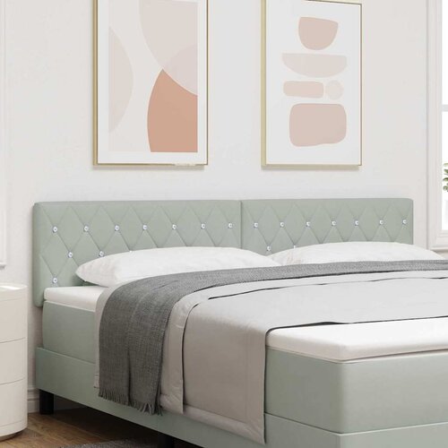  LED glava kreveta s LED trakama Svijetlo siva 180 cm Baršun Cene