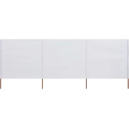  Vjetrobran s 3 panela od tkanine 400 x 160 cm pješčano bijeli