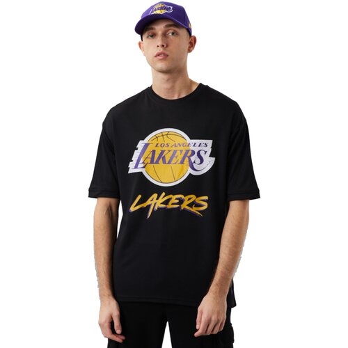 New Era Majice s kratkimi rokavi NBA Los Angeles Lakers Script Mesh Tee Črna Slike