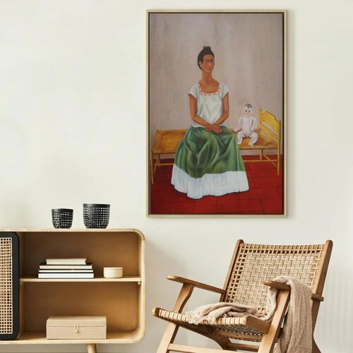  Slika - Frida Kahlo &amp;ndash; Me and My Doll 80x120 U prirodnom drvenom okviru Slike