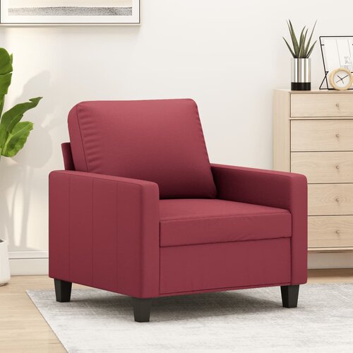  The Living Store Fotelj vinsko rdeč 60 cm umetno usnje - Enosed, (21456523) Slike