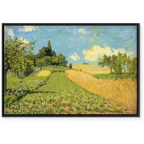  Slika - Alfred Sisley &amp;ndash; Grain fields on the hills of Argenteuil 120x80 U crnom drvenom okviru Slike