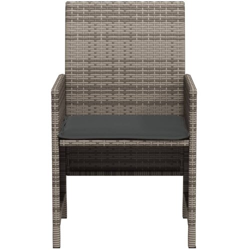  3-dijelni bistro set od poliratana s jastucima sivi Slike