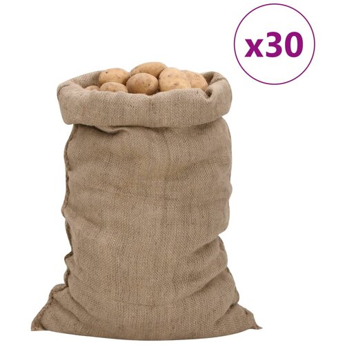 VidaXL Vreče iz jute 30 kosov 60x105 cm 100 % juta 340 gsm Slike