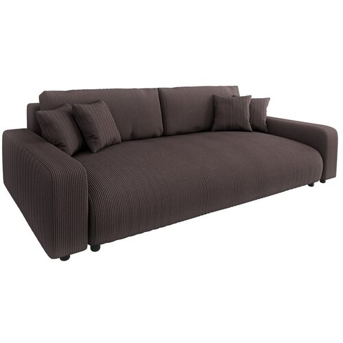 Ropez Smeđa sklopiva/s prostorom za odlaganje sofa od samta 234 cm Sara &amp;ndash; Slike
