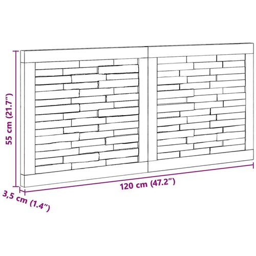  Uzglavlje Zidne Prirodna 120 cm Čvrsto teak drvo Slike