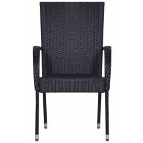  7-dijelni vrtni blagovaonski set crni Crna Dužina stola 140 cm Slike