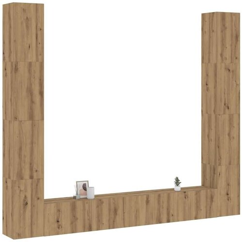  Set 6 kosov stenske TV omarice Artisan Oak Engineered Wood, (21703639) Cene