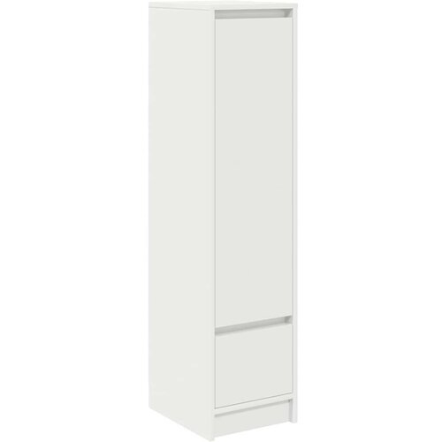 VidaXL Visoka omara bel 29,5x34x119,5 cm inženirski les Slike