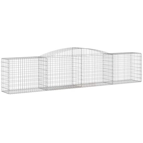  Lučne gabionske ko&amp;scaron;are 15 kom 400x50x80/100cm pocinčano željezo Slike