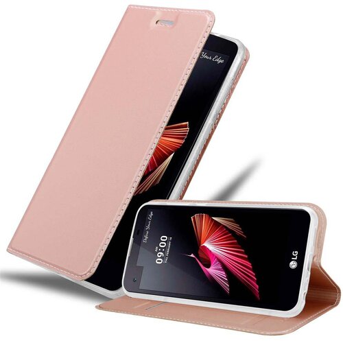 Cadorabo Ohi&scaron;je, združljivo z LG X SCREEN v klasična rožnata zlata - Za&scaron;čitni ovitek z magnetnim zapiranjem, stoječo funkcijo in režo za kartice, (20561310) Cene
