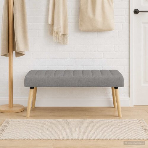  Klupa s utorima Svjetlosiva 110 x 40 x 46 cm Tkanina Slike
