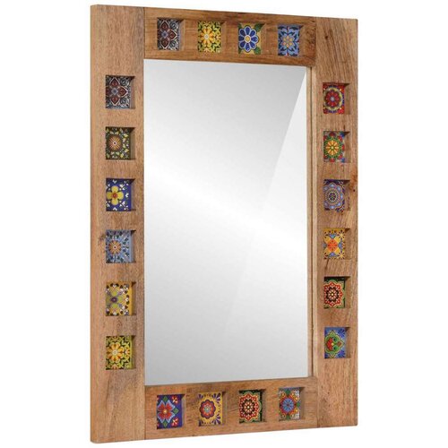  Zrcalo za kupaonicu Prirodna 50 x 70 x 3 cm Čvrsto drvo manga - Prirodna Cijene