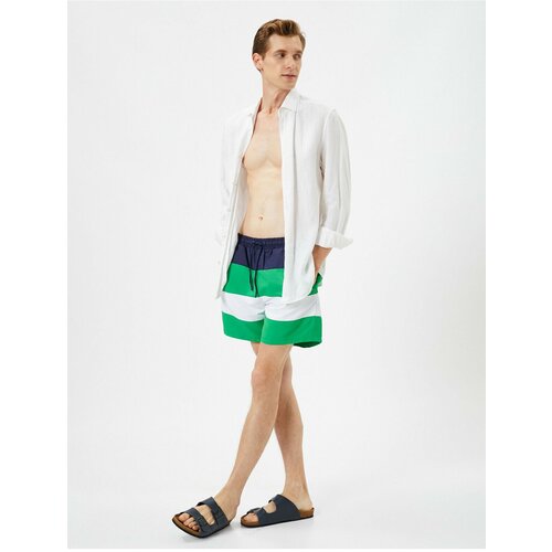 Koton Marine Shorts with Color Block with a drawstring waist and pocket. Slike