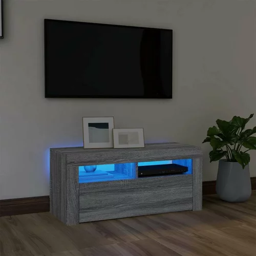 TV omarica z LED lučkami siva sonoma 90x35x40 cm, (20734747)