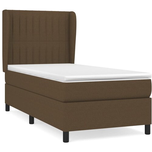 Box spring postelja z vzmetnico temno rjava 100x200 cm blago Cene