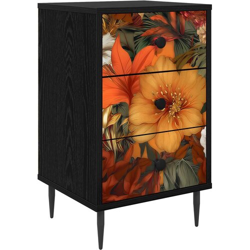  Noćni ormar GENNEP Crni hrast 36 x 33 x 61 cm Konstruirano drvo Slike