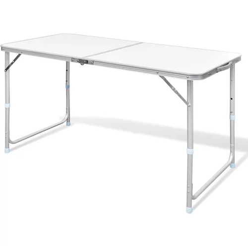  Zložljiva aluminijasta miza za kamp. z nastavljivo višino 120 x 60 cm