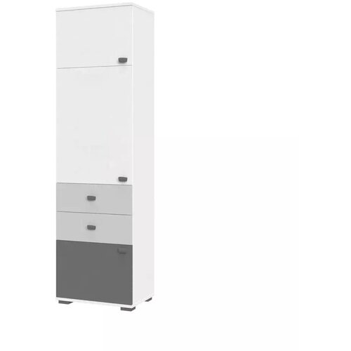 Jela VITRINA ARC F5 (VE BARV)-Bela mat lak/perla siva mat lak/grafit mat lak Slike