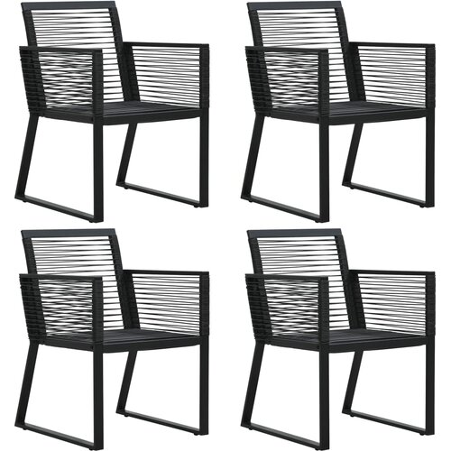  5-dijelni vrtni blagovaonski set od PVC ratana crni Slike