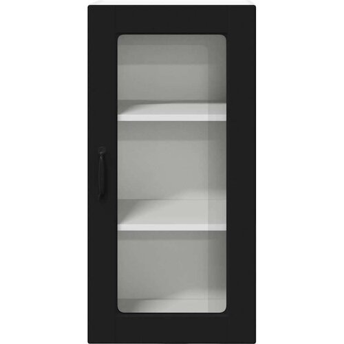 VidaXL zidni kuhinjski ormarić s policom 2 pcs crna 40 x 31 x 80 cm Slike