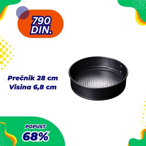 Zotrix Okrugli karbonski kalup sa prstenom 28 cm Cene