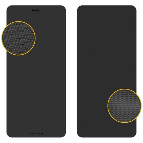 Rebel ACTIVE Strunjača (prostirka) za jogu, pilates i fitnes, 200x90 cm, debljina 1 cm, materijal TPE, crna boja, model RBA-3159-BK Slike